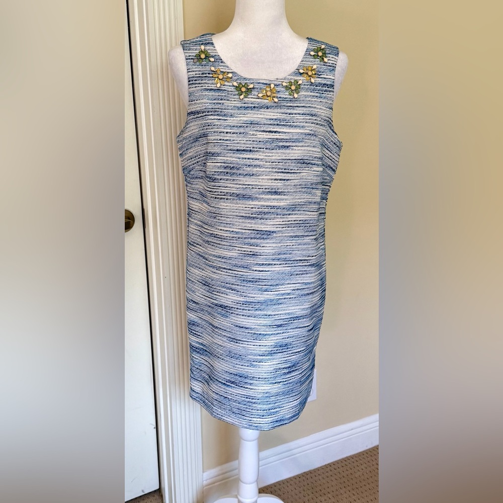 NWOT The Impeccable Pig Charleston bejeweled dress in light blue Sz 6
